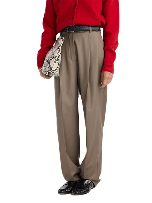 Daria - pantaloni affusolati a piega singola | marrone deserto Róhe | 420-30-214252_417 DESERT BROWN